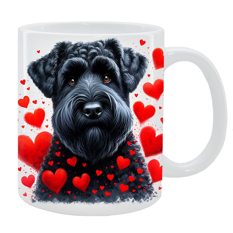 Kubek z psem - Czarny terier rosyjski - Kolekcja Love