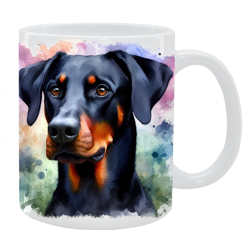 Kubek z psem Doberman - Kolekcja Natural