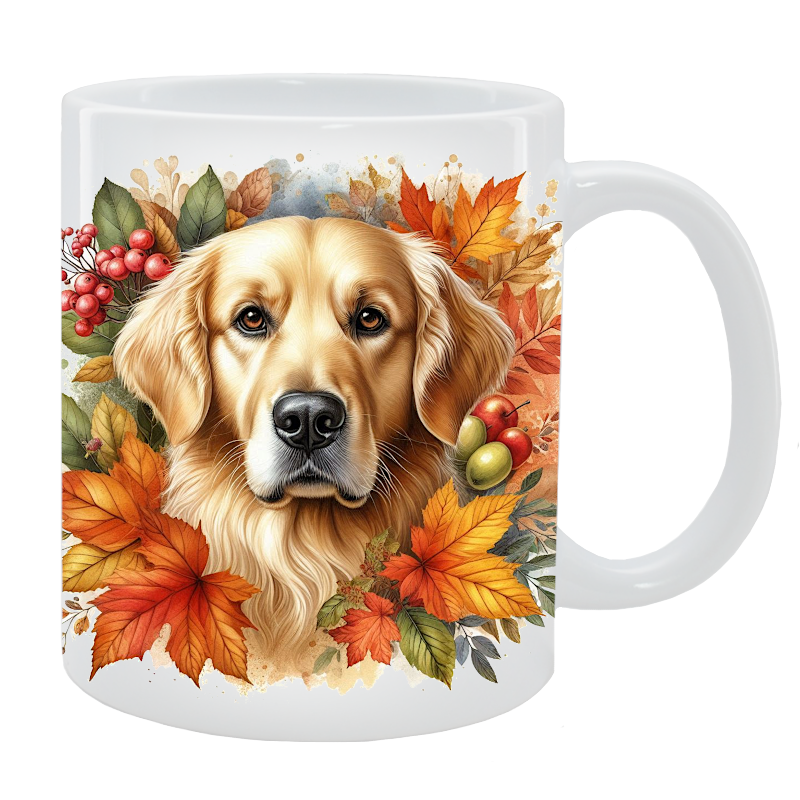 Kubek z psem Golden Retriever - Kolekcja Jesienna