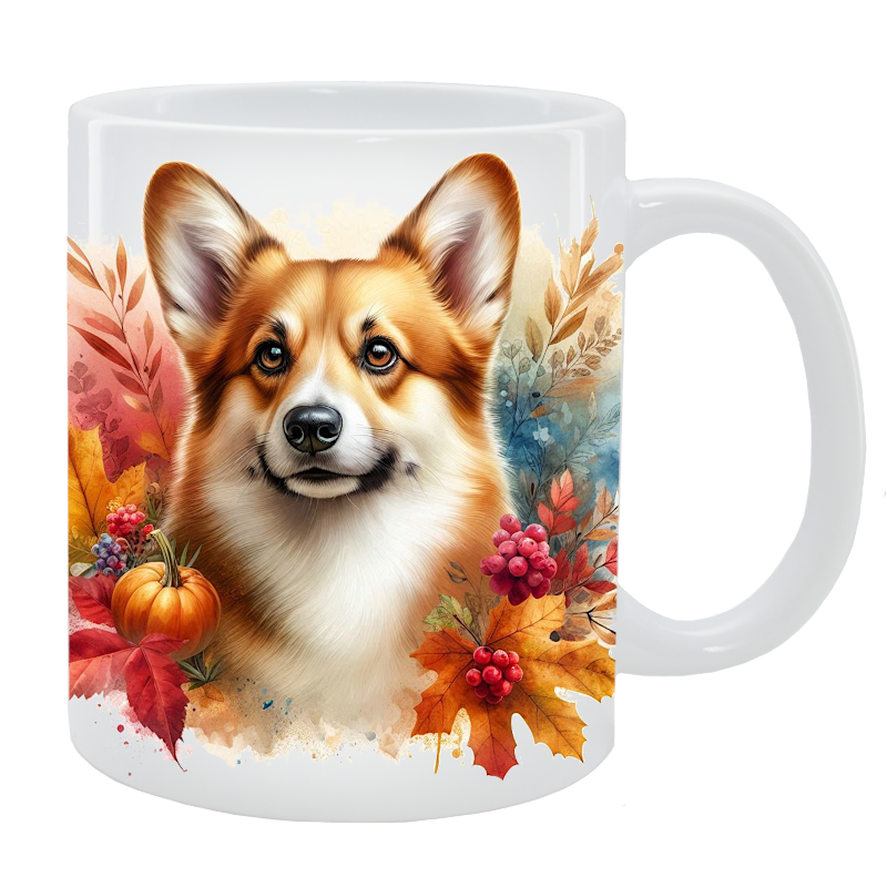 Kubek z psem Corgi - Kolekcja Jesienna