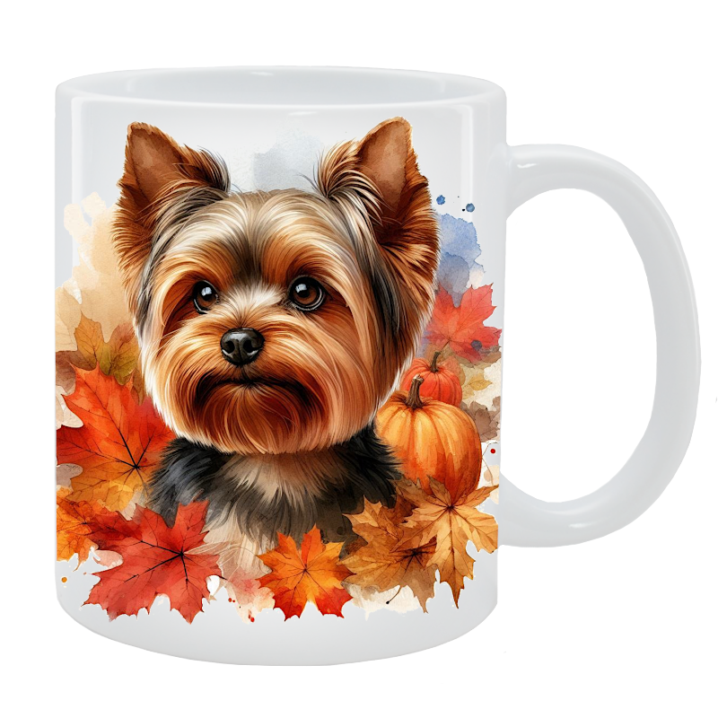 Kubek z psem Yorkshire Terrier - Kolekcja Jesienna
