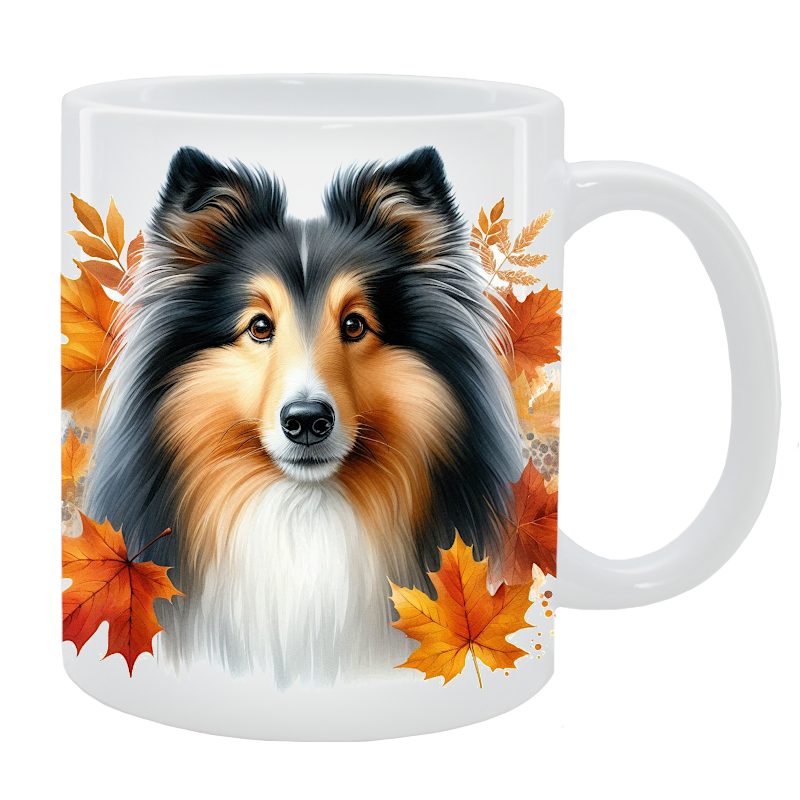 Kubek z psem Owczarek szetlandzki Sheltie - Kolekcja Jesienna