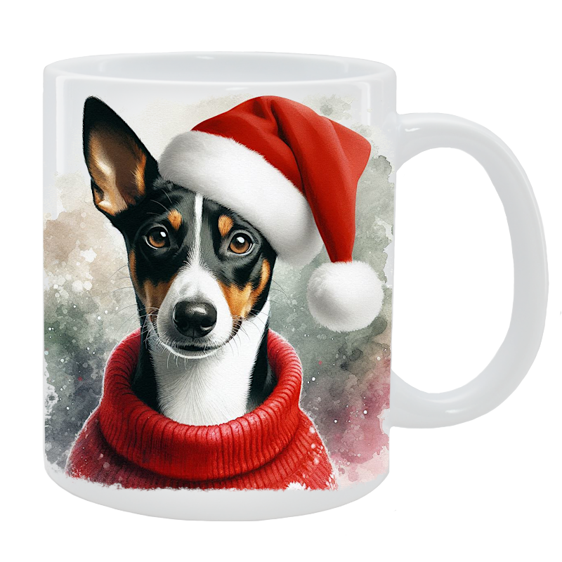 Kubek z psem Basenji - Kolekcja Świąteczna