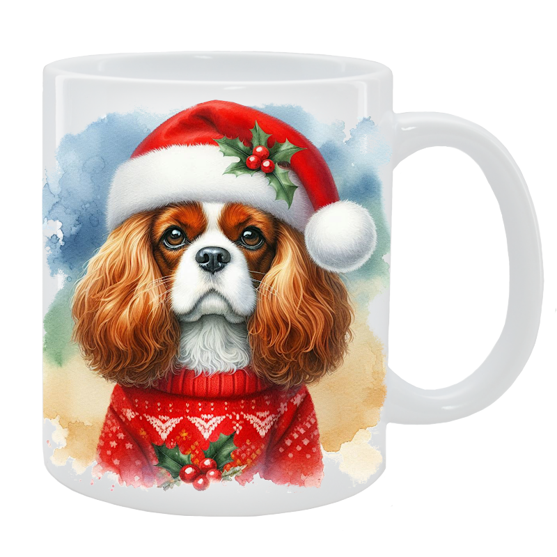 Kubek z psem Cavalier King Charles Spaniel - Kolekcja Świąteczna