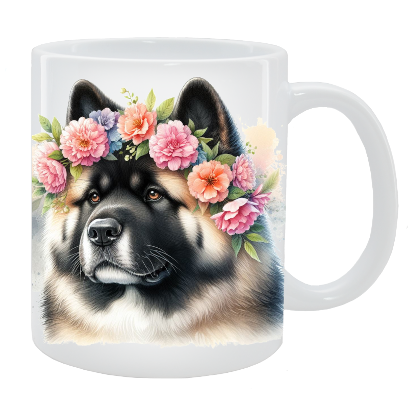 Kubek Akita Amerykańska - Kolekcja Floral