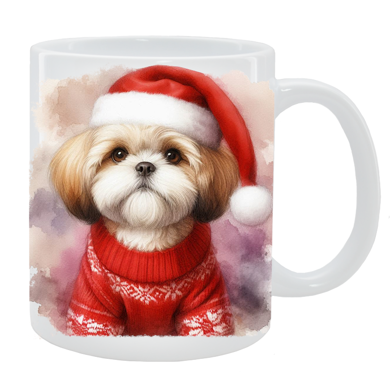 Kubek z psem Shih Tzu - Kolekcja Świąteczna