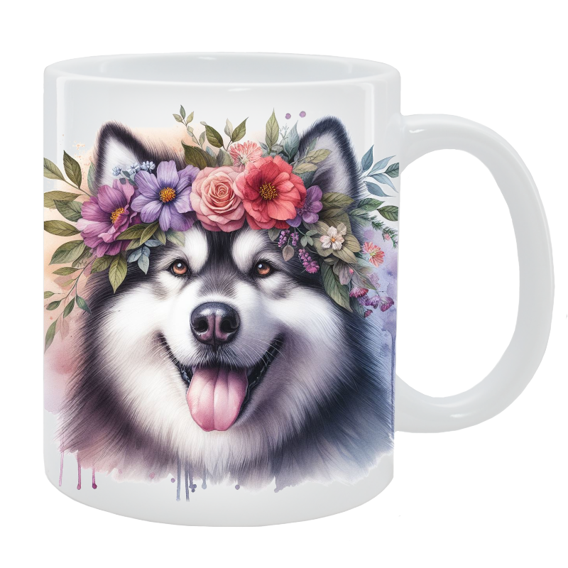 Kubek Alaskan Malamute - Kolekcja Floral