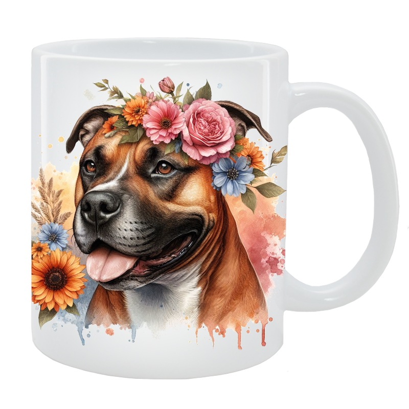 Kubek American Staffordshire Terrier - Kolekcja Floral