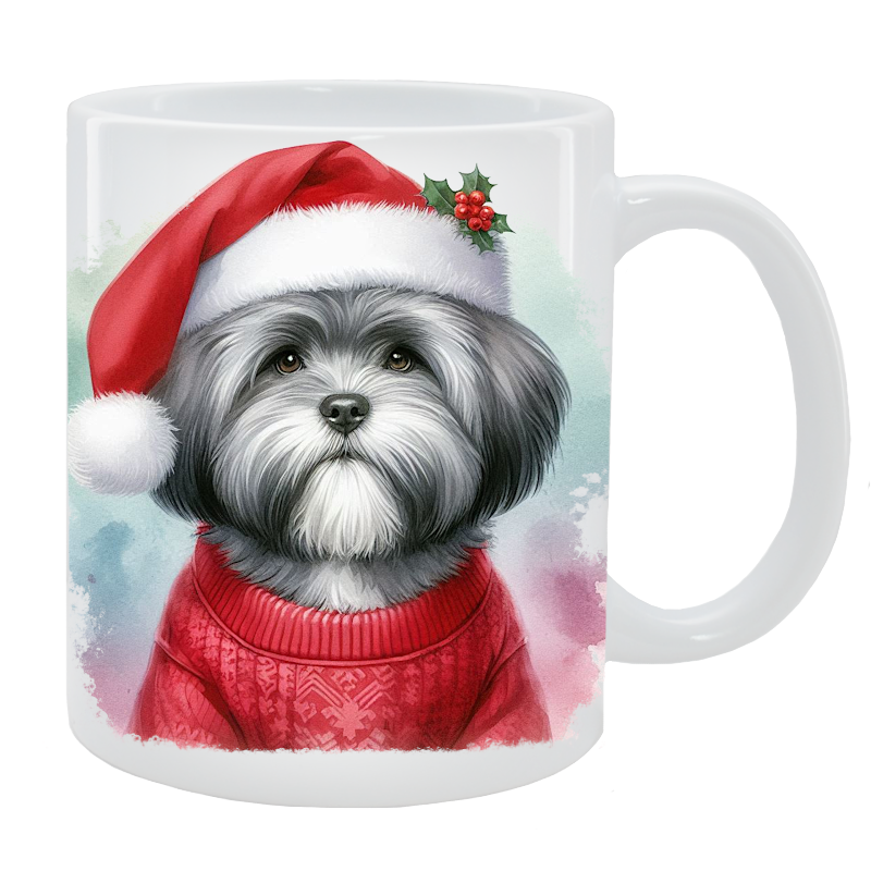Kubek z psem Lhasa Apso - Kolekcja Świąteczna