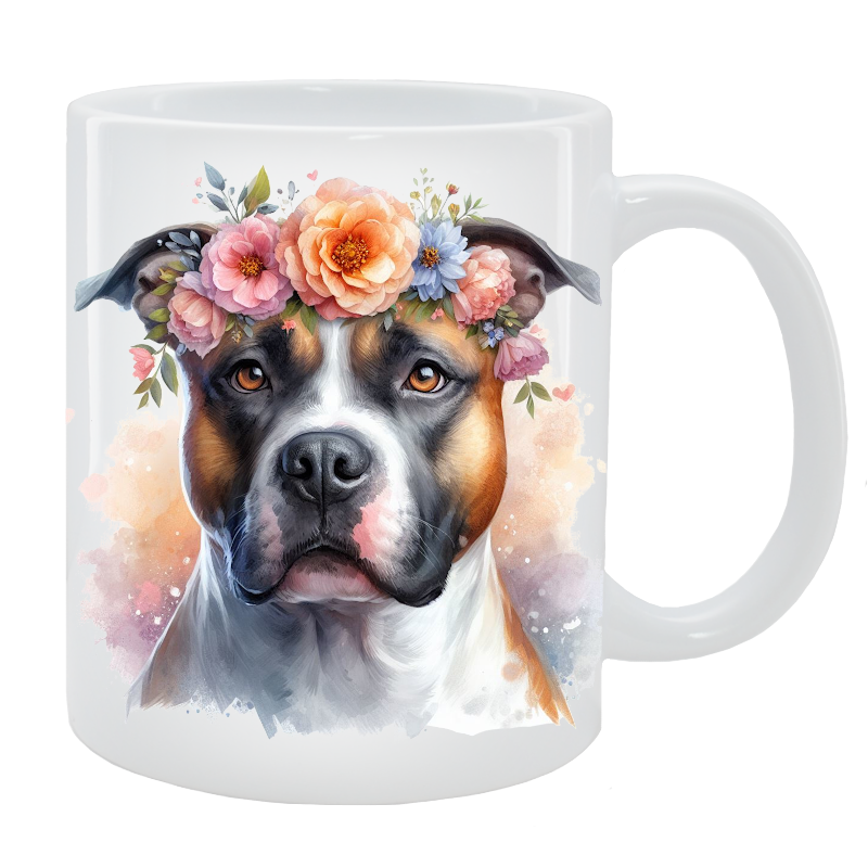 Kubek American Staffordshire Terrier - Kolekcja Floral
