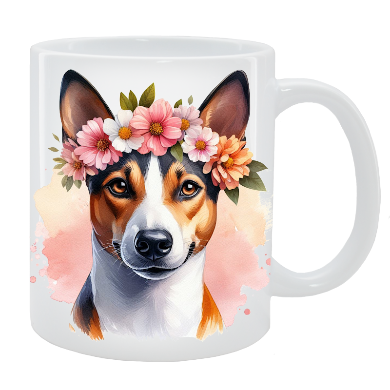 Kubek Basenji- Kolekcja Floral