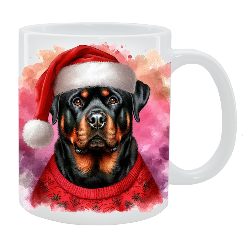 Kubek z psem Rottweiler - Kolekcja Świąteczna