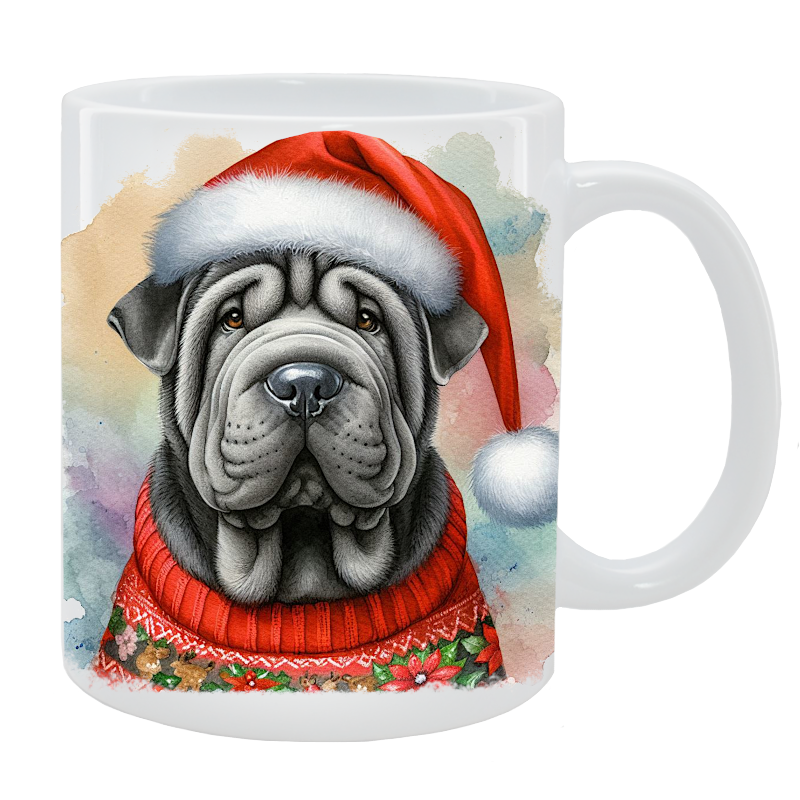 Kubek z psem Shar Pei - Kolekcja Świąteczna