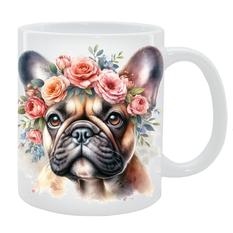 Kubek Buldog fancuski- Kolekcja Floral