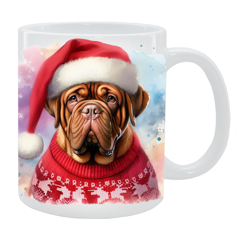 Kubek z psem Dogue de Bordeaux - Kolekcja Świąteczna