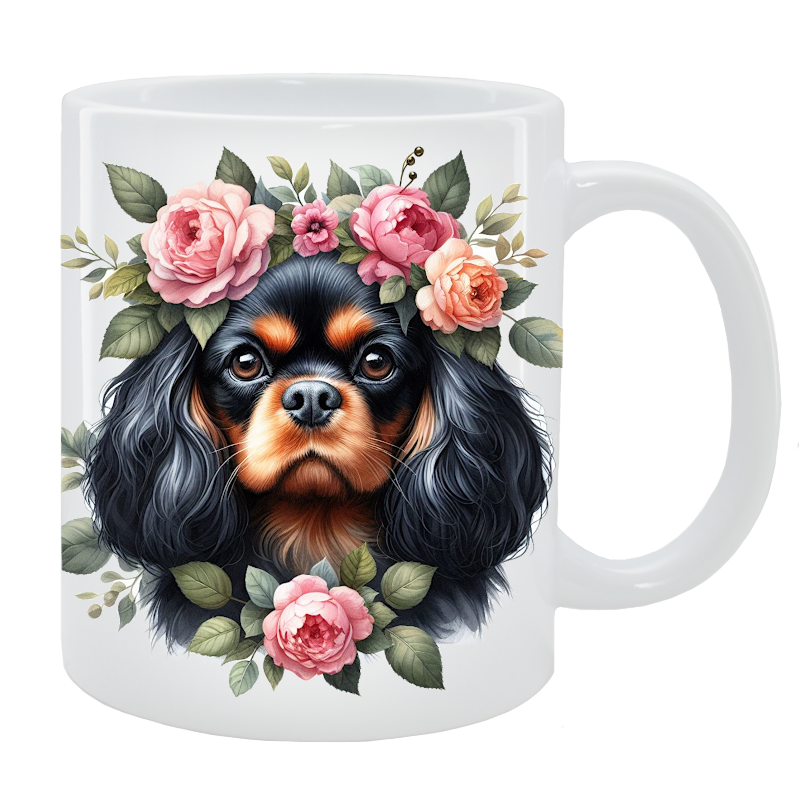 Kubek Cavalier King Charles Spaniel - Kolekcja Floral