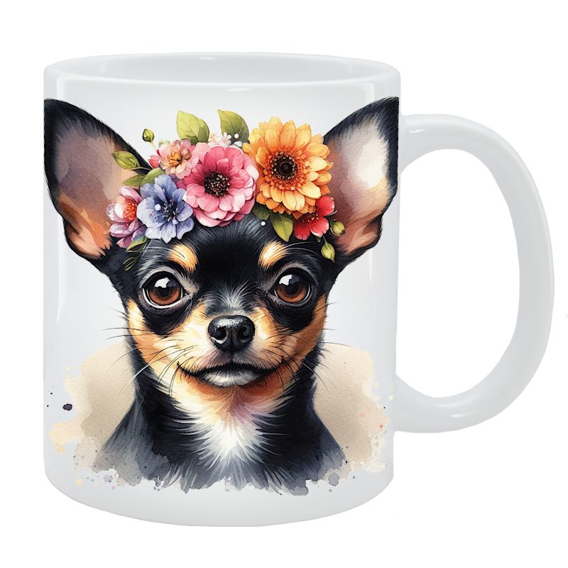 Kubek Chihuahua Krótkowłosa - Kolekcja Floral