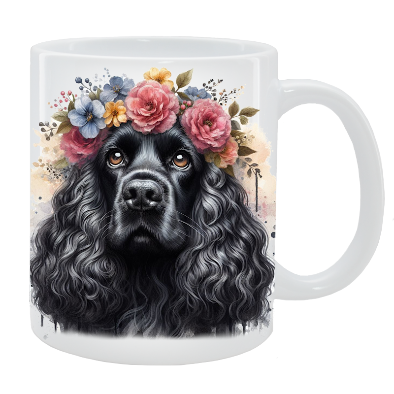 Kubek Cocker spaniel amerykański - Kolekcja Floral