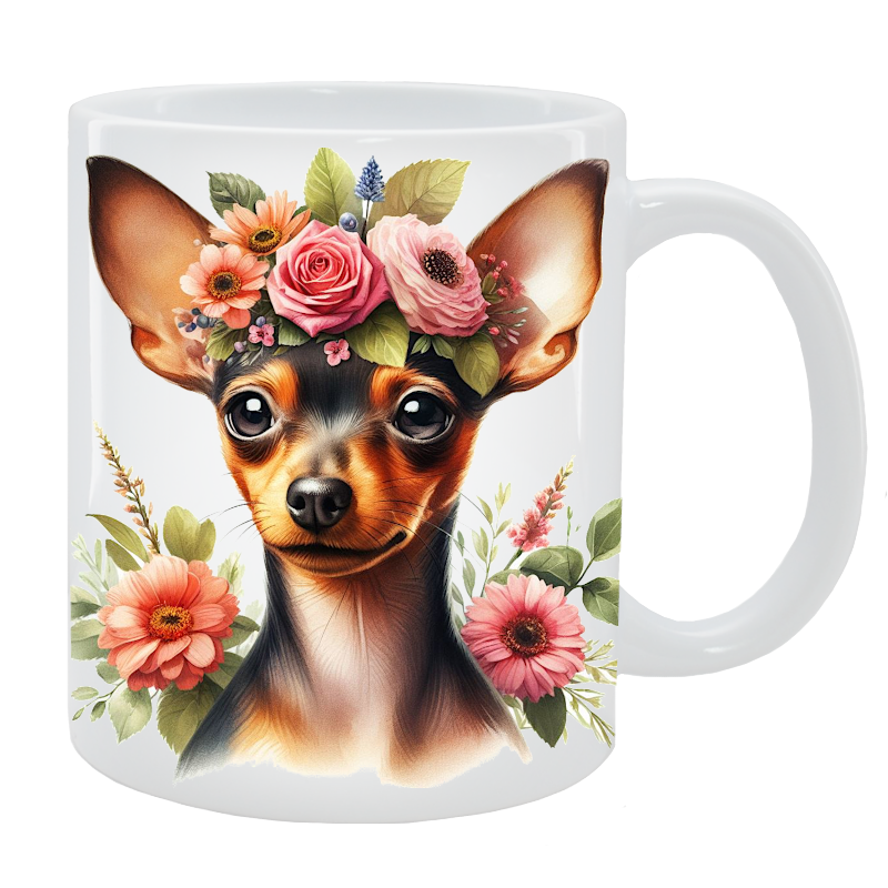 Kubek English Toy Terrier - Kolekcja Floral