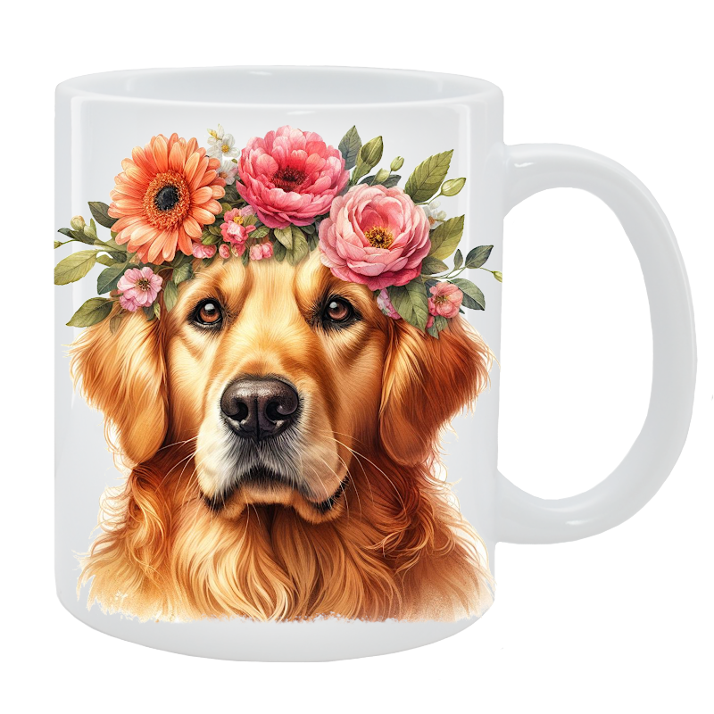 Kubek Golden Retriever - Kolekcja Floral