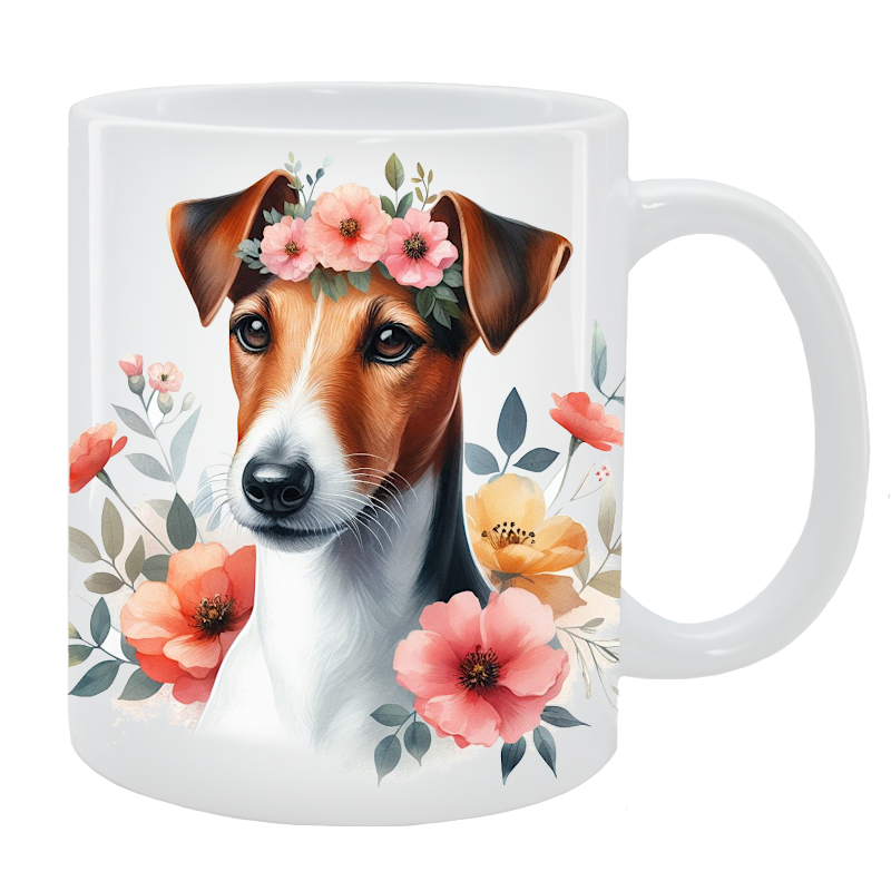 Kubek Foksterier krótkowłosy - Kolekcja Floral