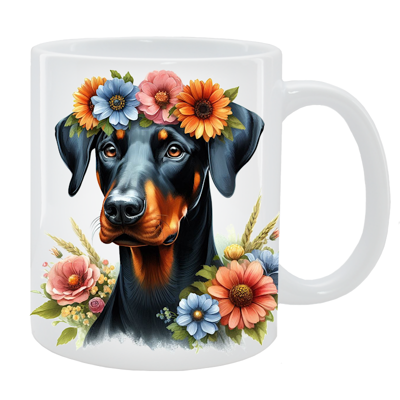 Kubek German Pinscher- Kolekcja Floral