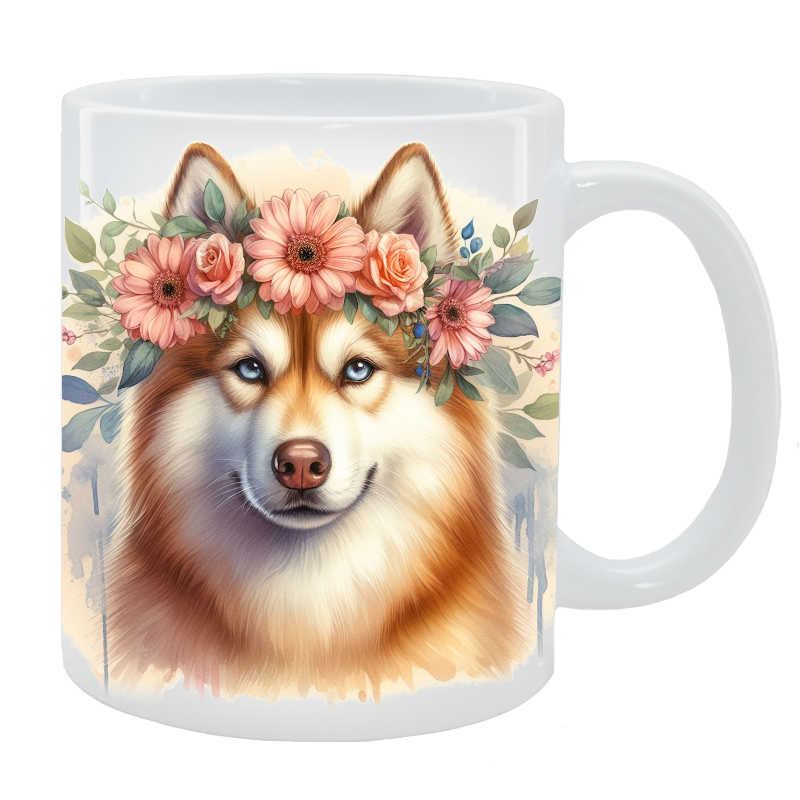 Kubek Husky Syberyjski - Kolekcja Floral