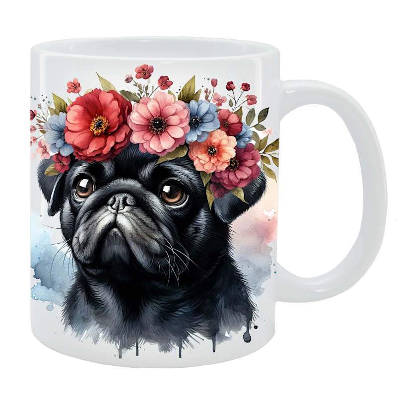 Kubek Mops - Kolekcja Floral