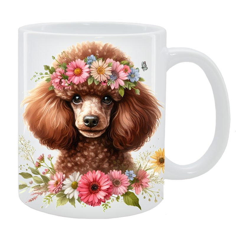 Kubek Pudel miniaturowy - Kolekcja Floral