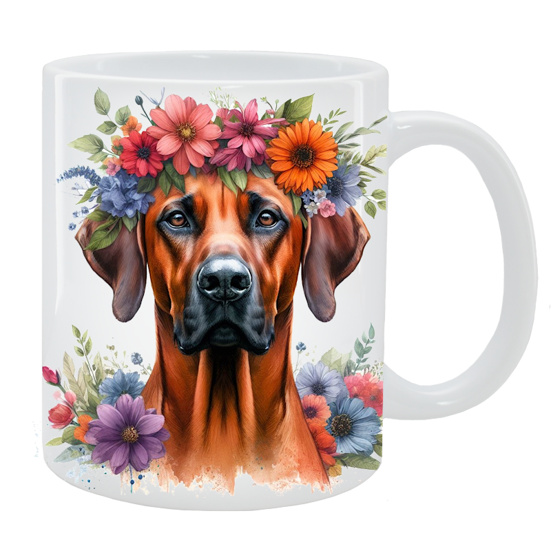 Kubek Rhodesian Ridgeback - Kolekcja Floral
