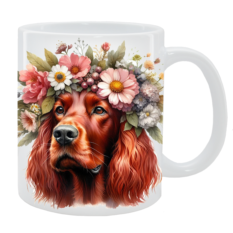 Kubek Seter irlandzki - Kolekcja Floral