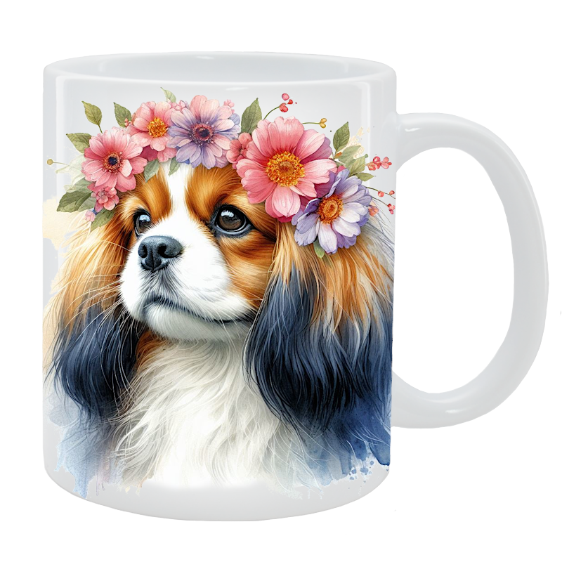 Kubek Spaniel tybetański - Kolekcja Floral