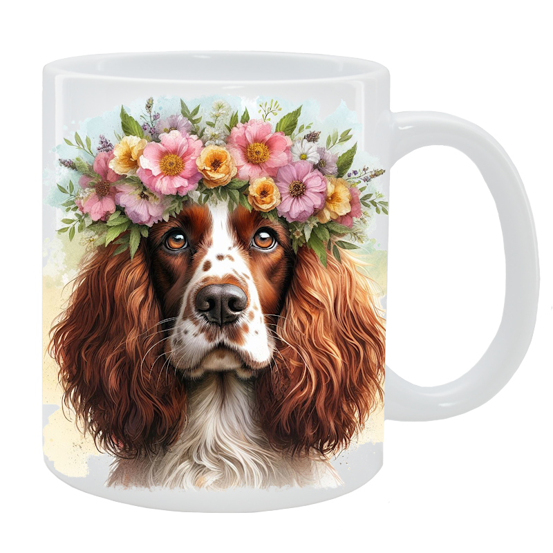 Kubek Springer spaniel walijski - Kolekcja Floral