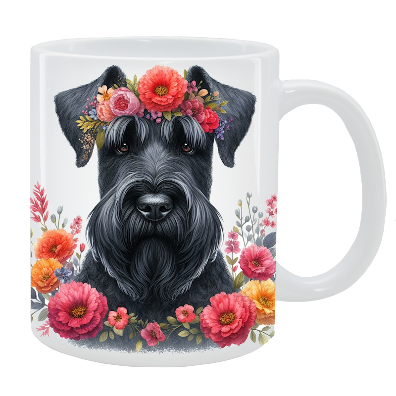 Kubek Sznaucer olbrzym czarny - Kolekcja Floral