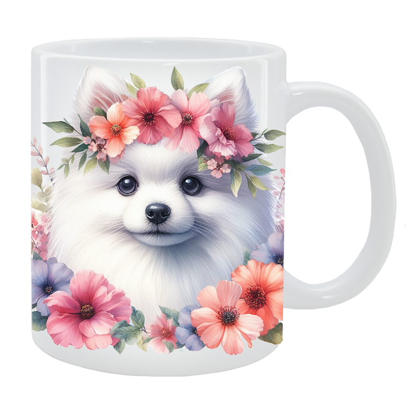 Kubek Szpic mały Pomeranian - Kolekcja Floral