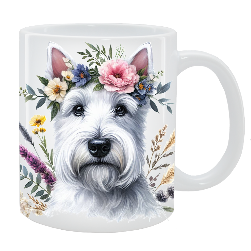 Kubek Terier szkocki - Kolekcja Floral