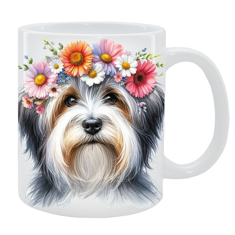 Kubek Terier tybetański - Kolekcja Floral