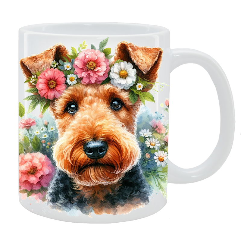 Kubek Terier walijski - Kolekcja Floral