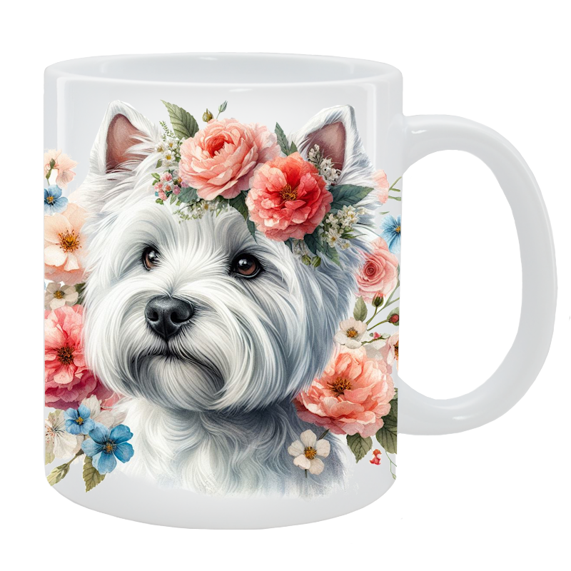 Kubek West Highland White Terrier - Kolekcja Floral