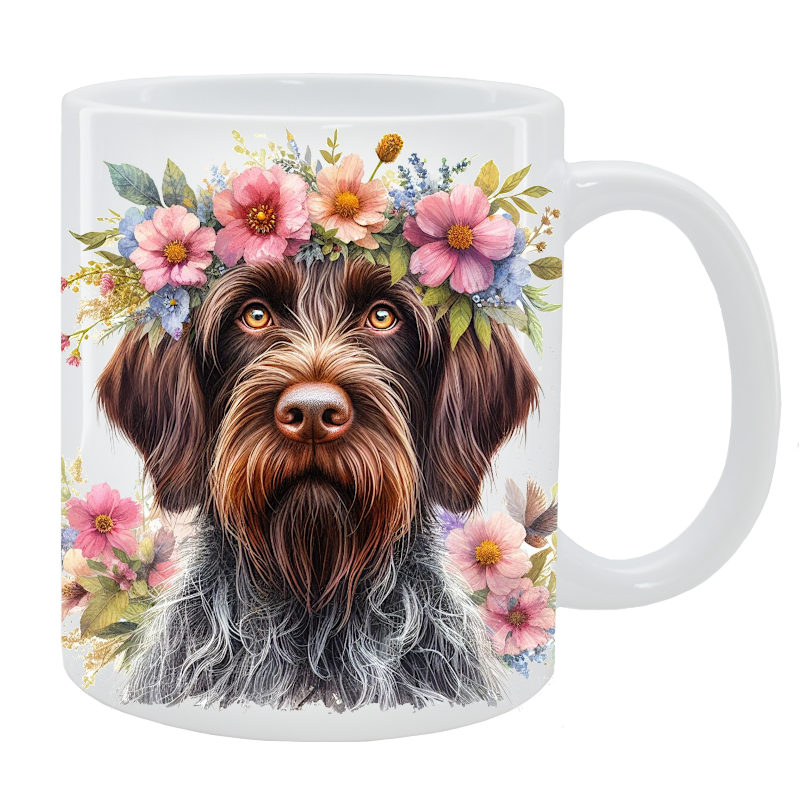 Kubek Wyżeł Czeski Niemiecki Szortkowłosy - Kolekcja Floral