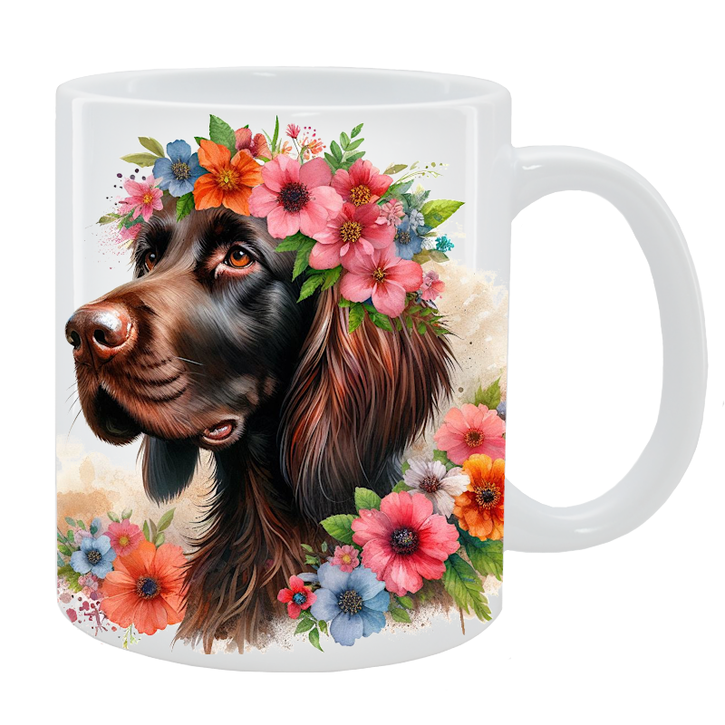 Kubek Wyżeł niemiecki długowłosy - Kolekcja Floral