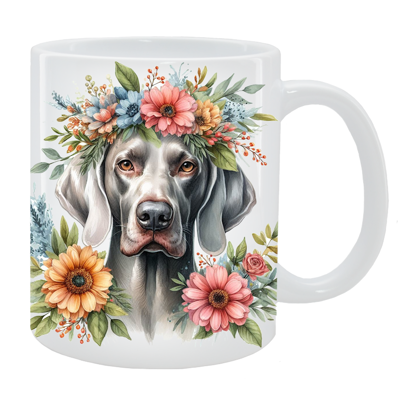 Kubek Wyżeł weimarski - Kolekcja Floral
