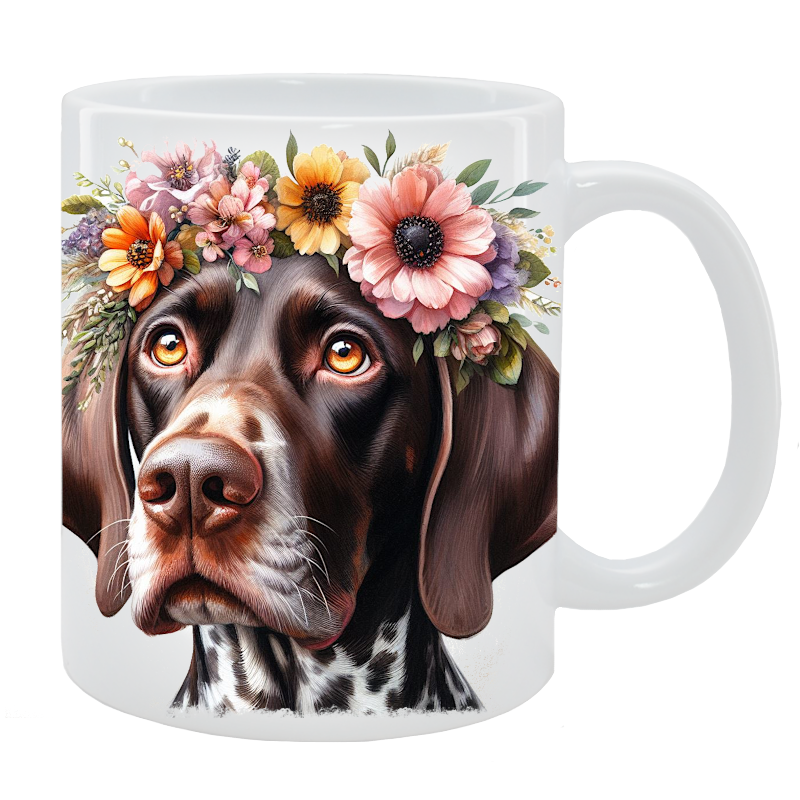 Kubek Wyżeł niemiecki krótkowłosy - Kolekcja Floral