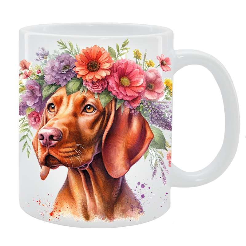Kubek Wyżeł węgierski krótkowłosy - Kolekcja Floral