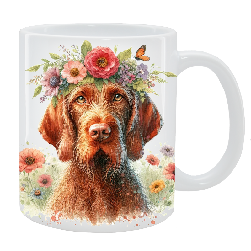 Kubek Wyżeł węgierski szorstkowłosy - Kolekcja Floral