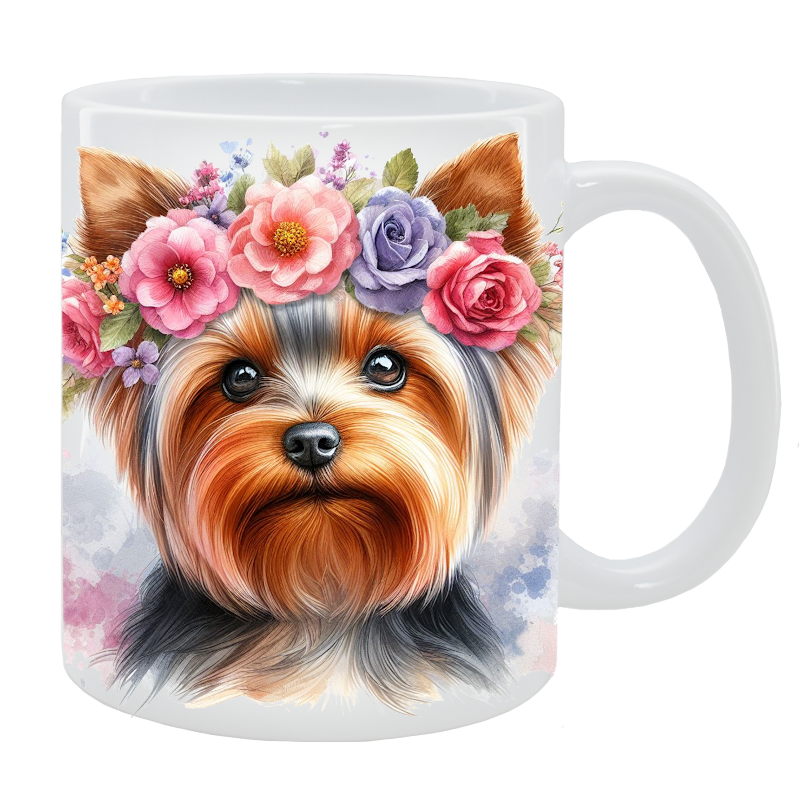 Kubek Yorkshire Terrier- Kolekcja Floral