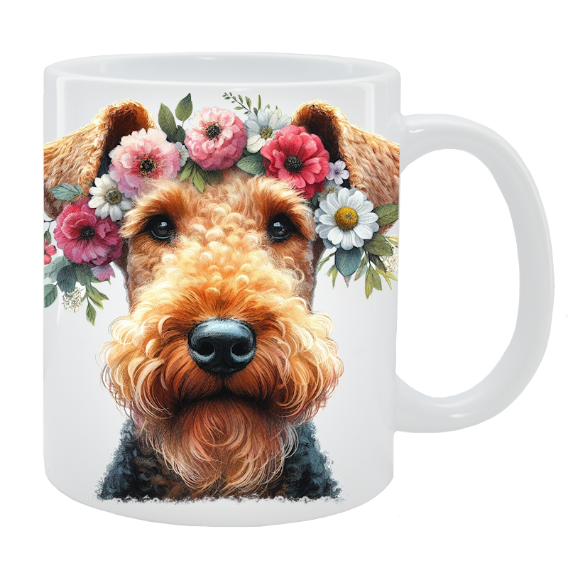 Kubek Airedale Terrier - Kolekcja Floral
