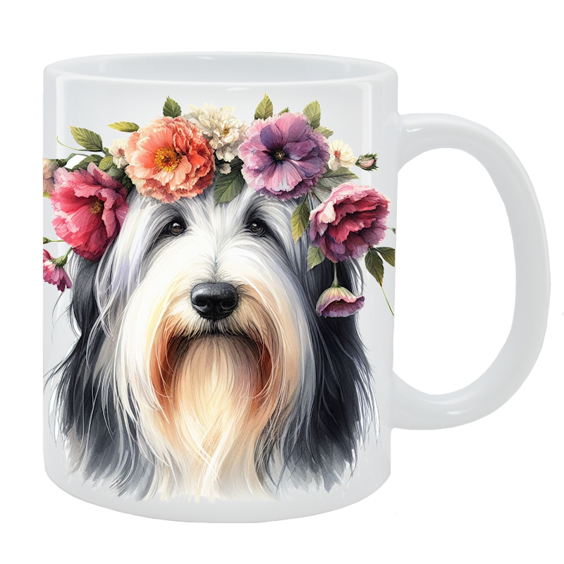 Kubek Bearded Collie - Kolekcja Floral