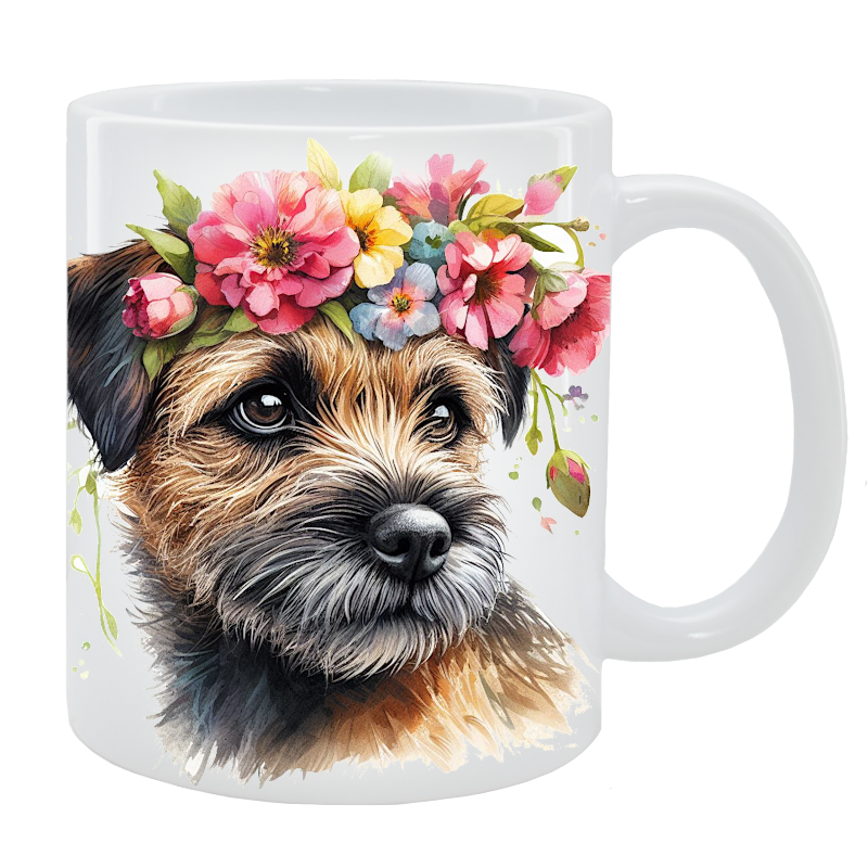 Kubek Border Terrier- Kolekcja Floral
