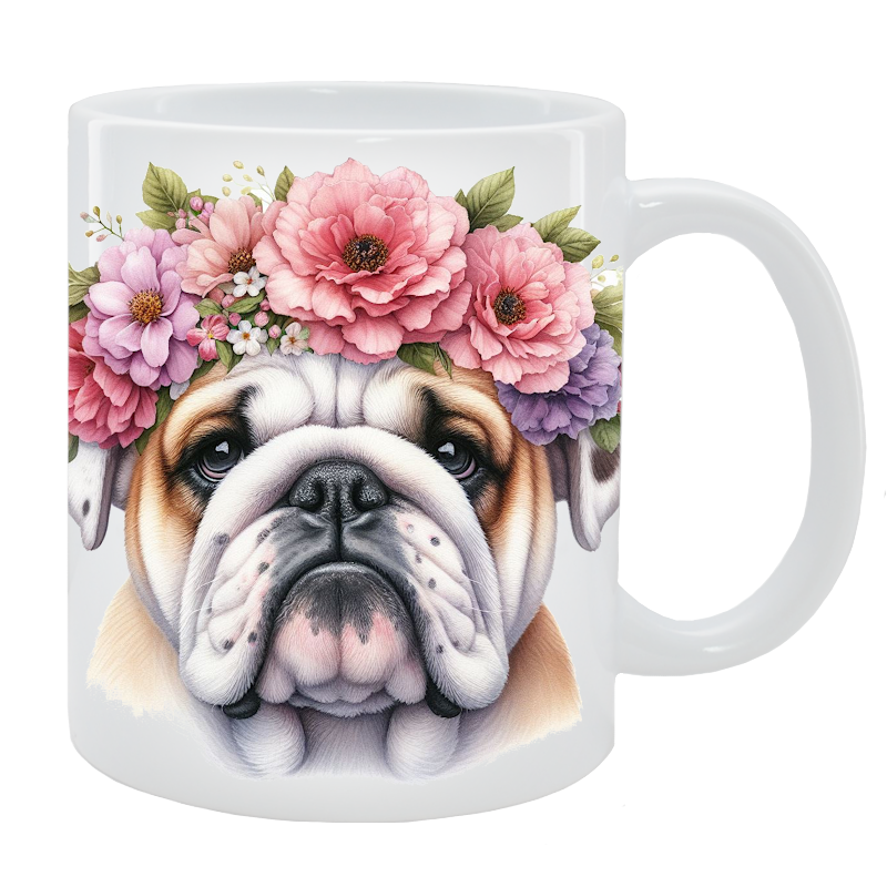 Kubek Buldog angielski - Kolekcja Floral